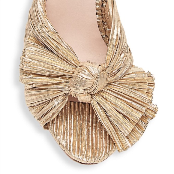 Loeffler Randall Camellia Gold Taffeta Knot Heels - Picture 4 of 8